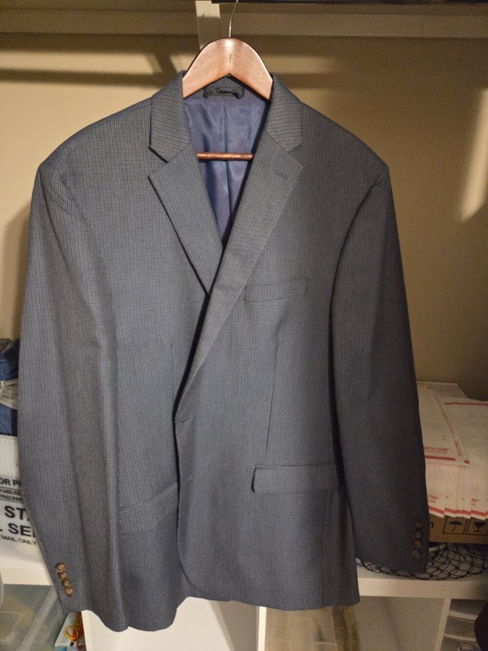 Ralph Lauren Blazer, Blue Houndstooth, 48L